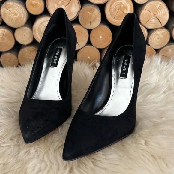 Nine West Women’s Sz 7.5 Black Suede Fresh Pump Stilettos 4” Heels - NWT - Picture 4 of 10